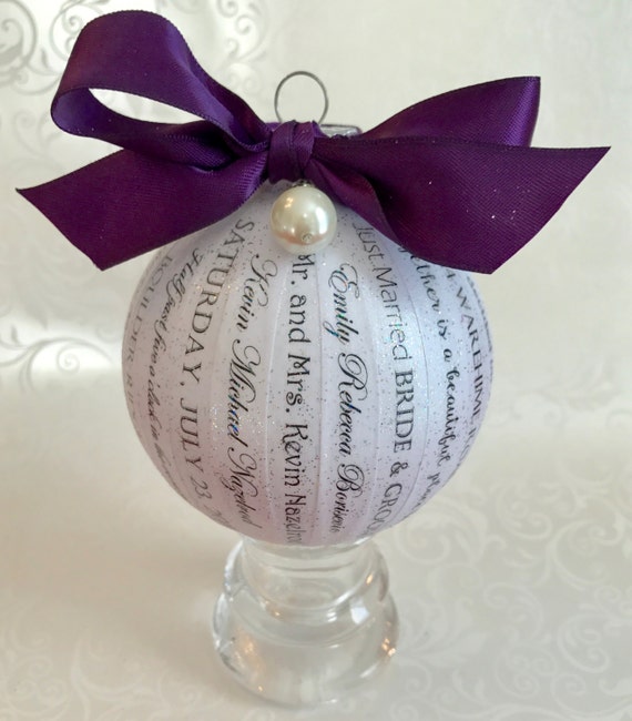 Personalized Wedding Ornament Wedding by HappyThoughtsbyKelly