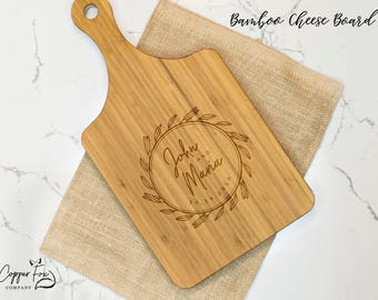 Couple cutting board wedding gift Personalized Cheese Board Custom Engagement Gift Personalized Bridal Shower Gift - 030