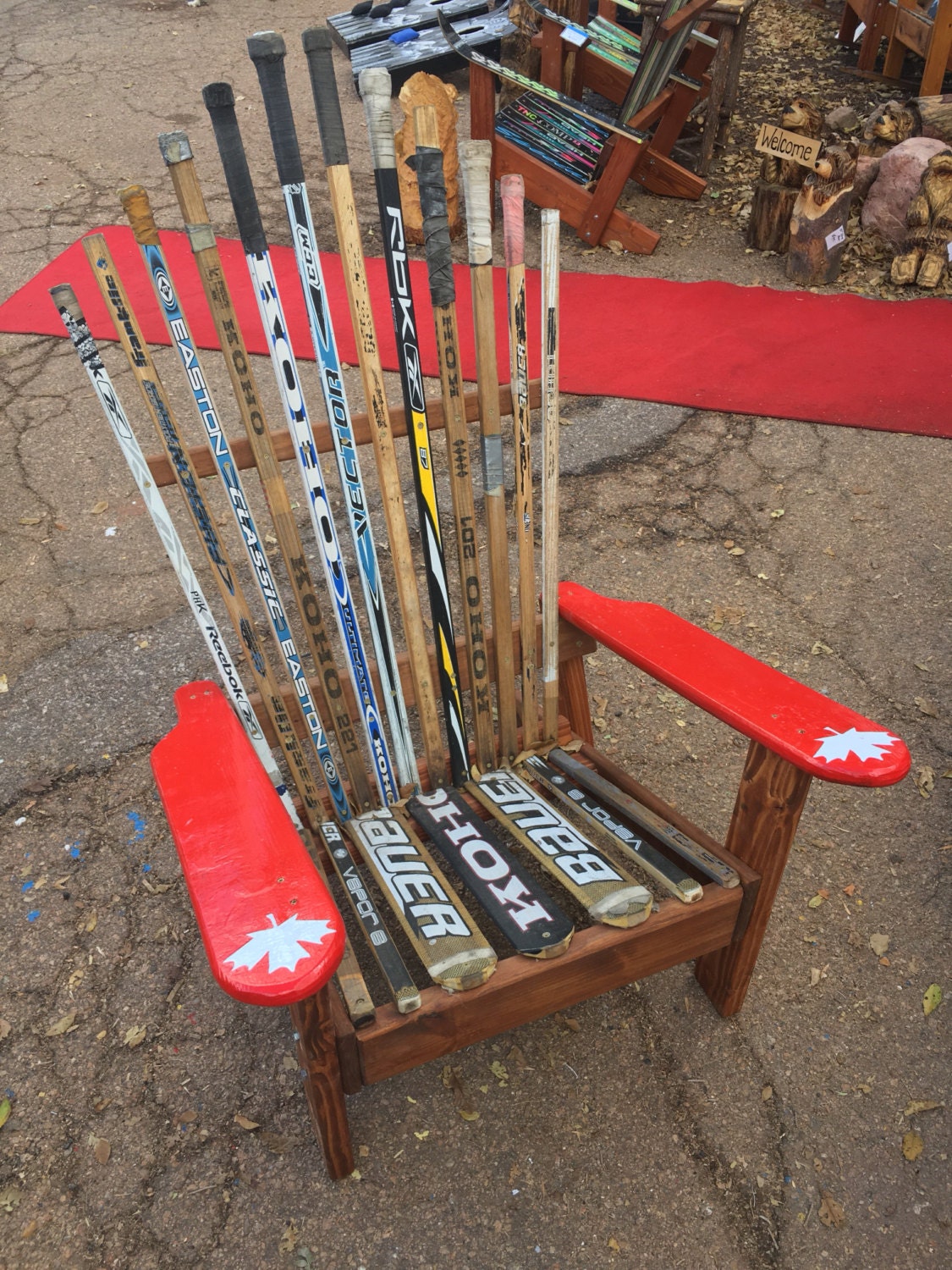Hockey stick adirondack chairs
