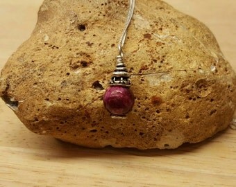 Collier En Sugilite Naturelle Et Argent Massif 925 – 45 Cm – 195 Carats – Neuf Avec étiquettes