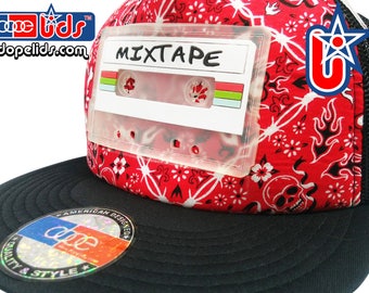 smARTpatches Truckers Vintage Style Clear Mixtape Cassette Trucker Hat Cap by lidstars headwear