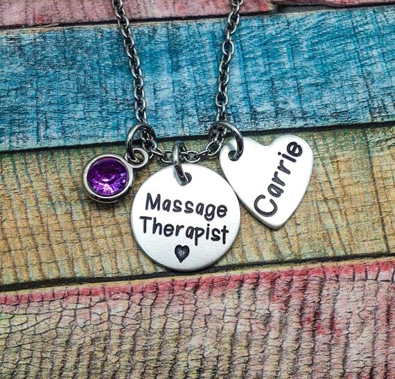 Items similar to Massage Therapy Jewelry, Massage Therapist Necklace