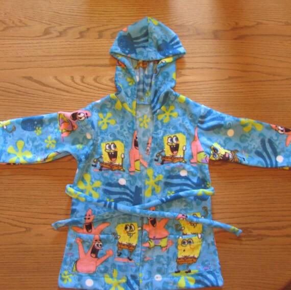 Sponge Bob robe/Sponge Bob fleece robe/boys fleece robe/boys hooded robe/fleece robe/toddler robe/Sponge Bob gift/boys gift/gift for boys