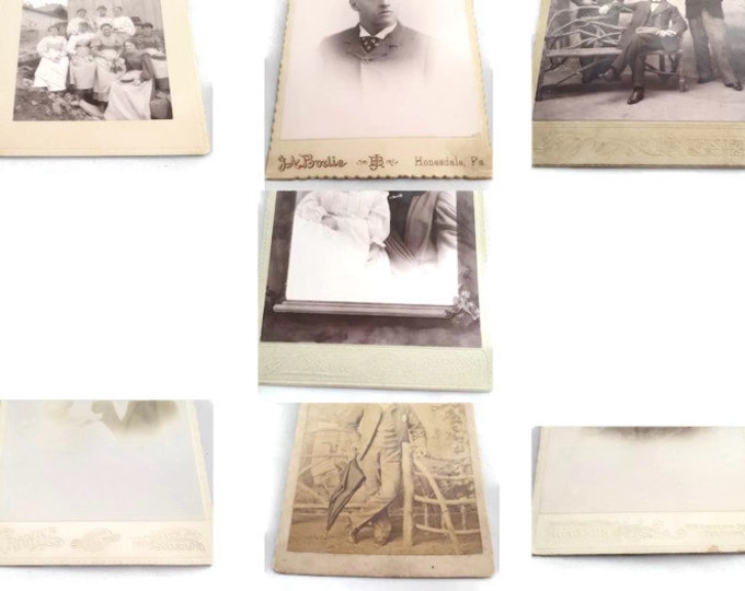 Antique Cabinet Cards Lot - 7 Piece Lot Black and White Photos - Antique Photography,