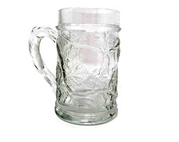 Vintage Crystal Beer Mugs | Drinking Glasses | Vintage 1970s Embossed Beer Steins Teen