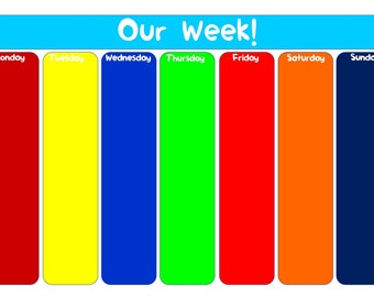 colorful kinder daily schedule editable template