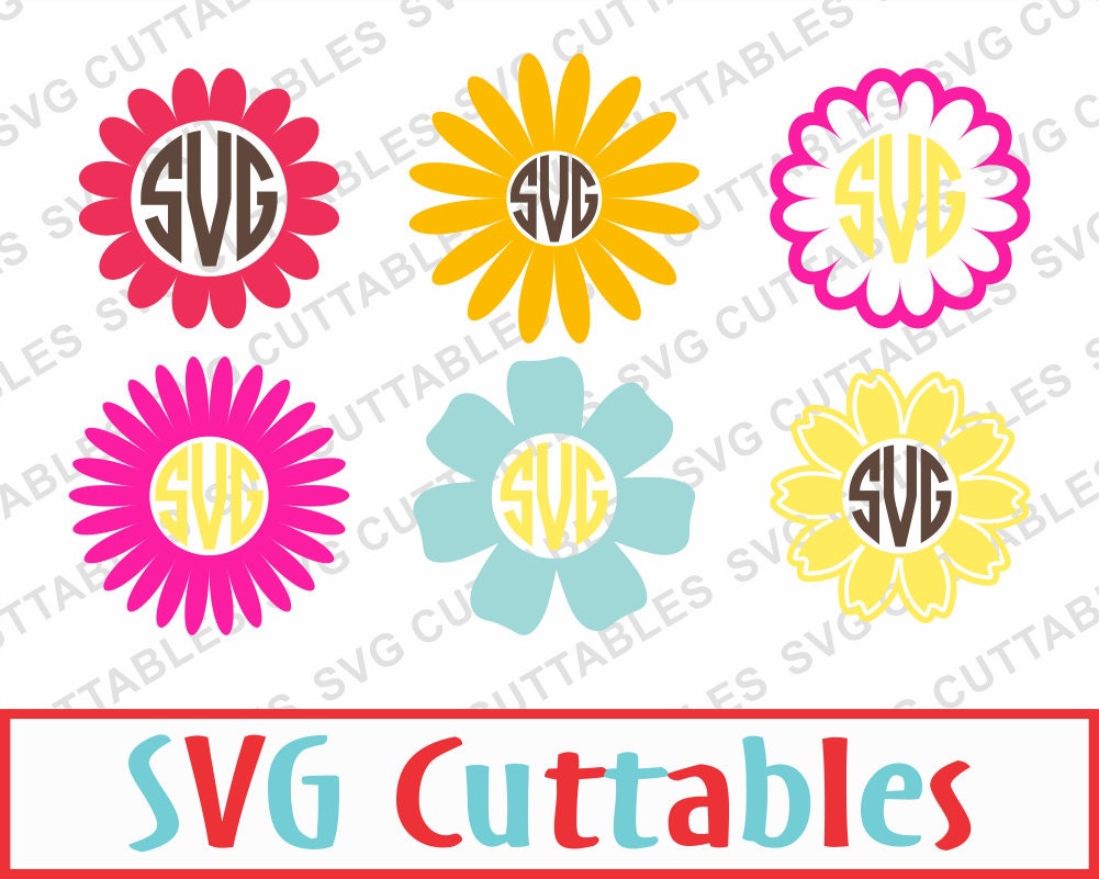 Download Flower Monogram Frames SVG Floral Monogram Frame DXF EPS
