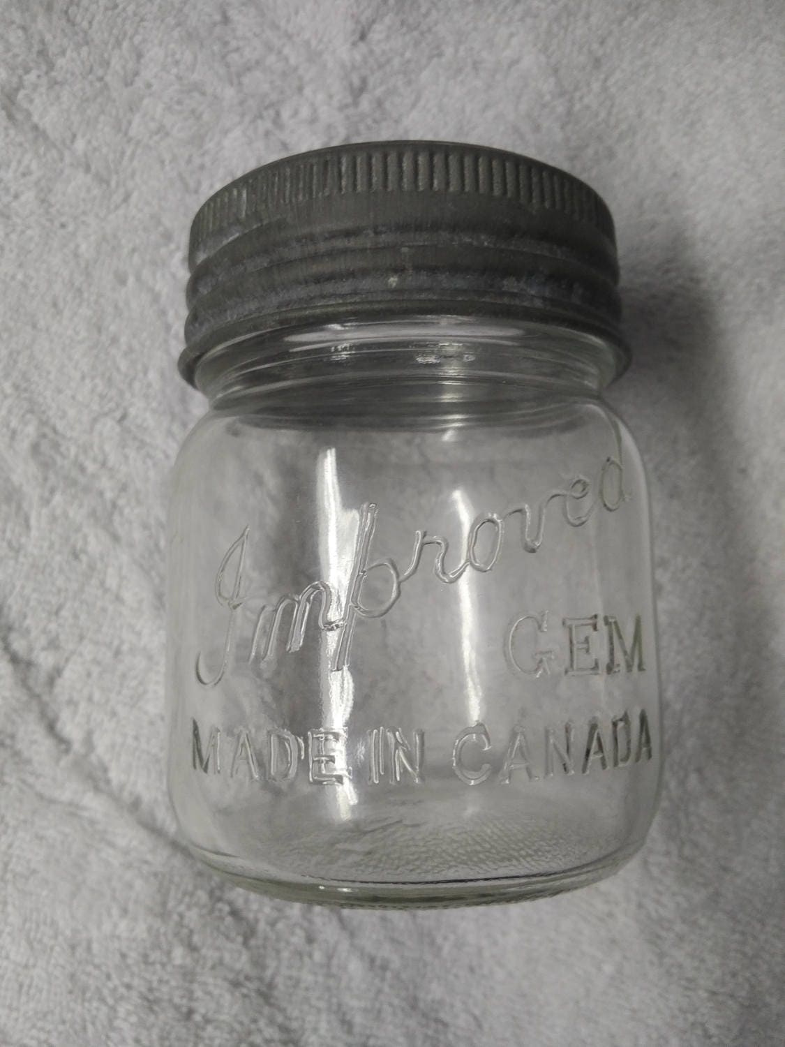 Vintage Improved Gem Pint canning jar