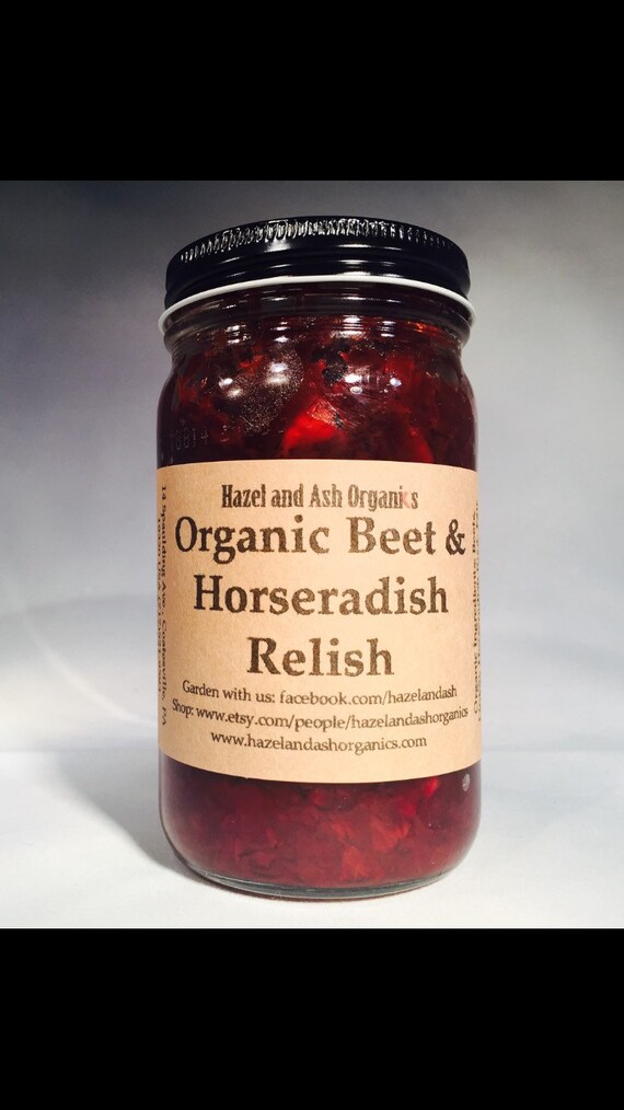 Organic Beet and Horseradish Relish by Hazel and Ash Organics
