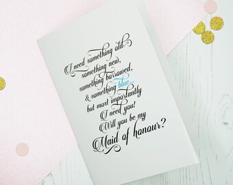 Gold Foil Will You Be My Maid Of Honour Card