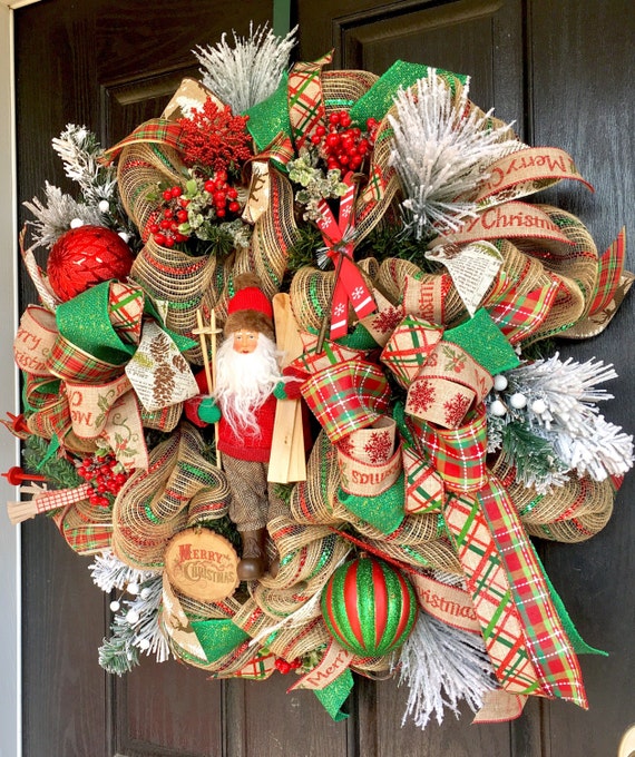 Ready to ship Christmas wreath Rustic Christmas Wreath