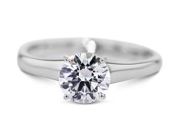 14K White Gold Diamond Solitaire Engagement Ring Natural 1.59 Carat D/SI2 #J73173 FREE SHIPPING