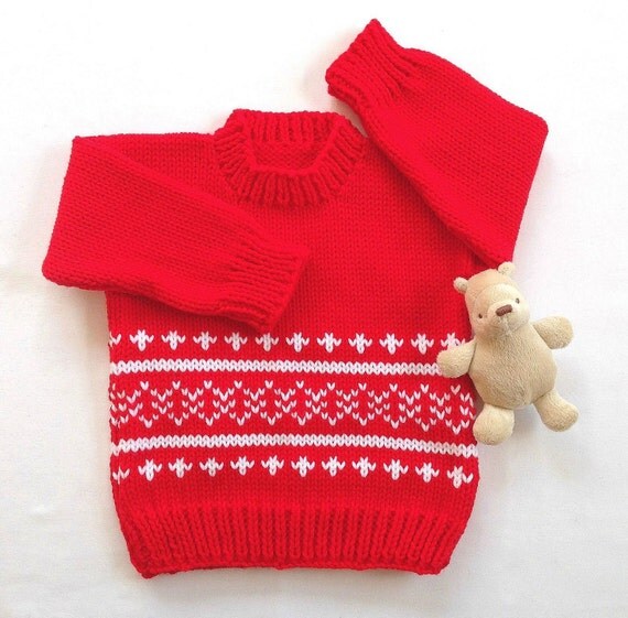 Red baby sweater 12 to 24 months Toddler red sweater
