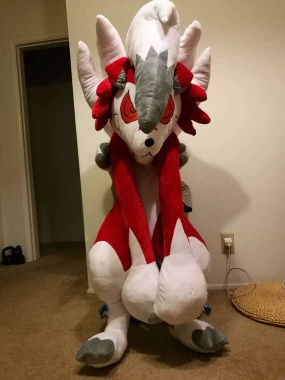 life size lycanroc plush