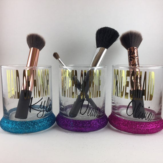 Makeup Brush Holder // Makeup Brush Jar // Makeup // Glitter