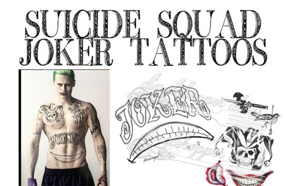 Items similar to JOKER Suicide Squad Temporary Tattoos on Etsy