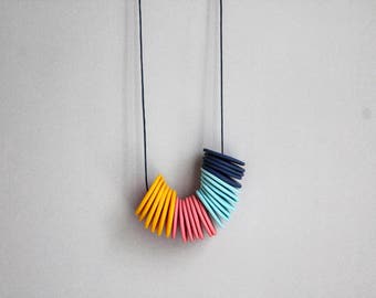 Polymer Clay Jewelry - Colourful Polymer Clay Necklace - Fimo Jewelry - Colourful Clay Necklace - Minimalist Necklace - Colourful Jewelry