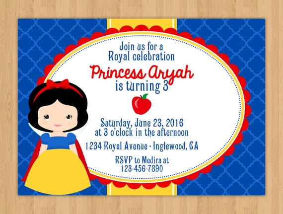 Snow White Birthday Invitation Il_570xn