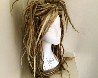 Dreadlock Extension Kit. Double ended synthetic dreads, full set. Blonde mix.