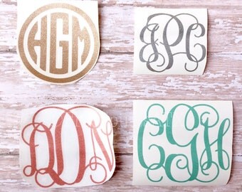 Yeti Decal Glitter/Monogram Sticker Glitter/Glitter Monogram Decal/Yeti Monogram/Gold Glitter Decal/Glitter Decal/Rtic Cup Decal/Sorority
