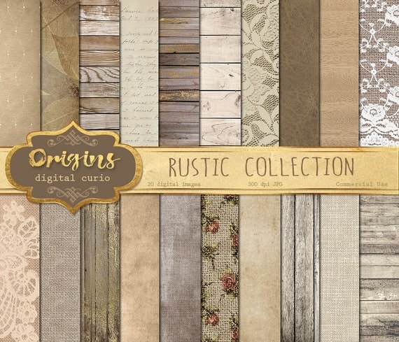 Rustic Digital Paper rustic wood backgrounds burlap and