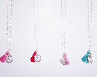 Cameo necklace tassel