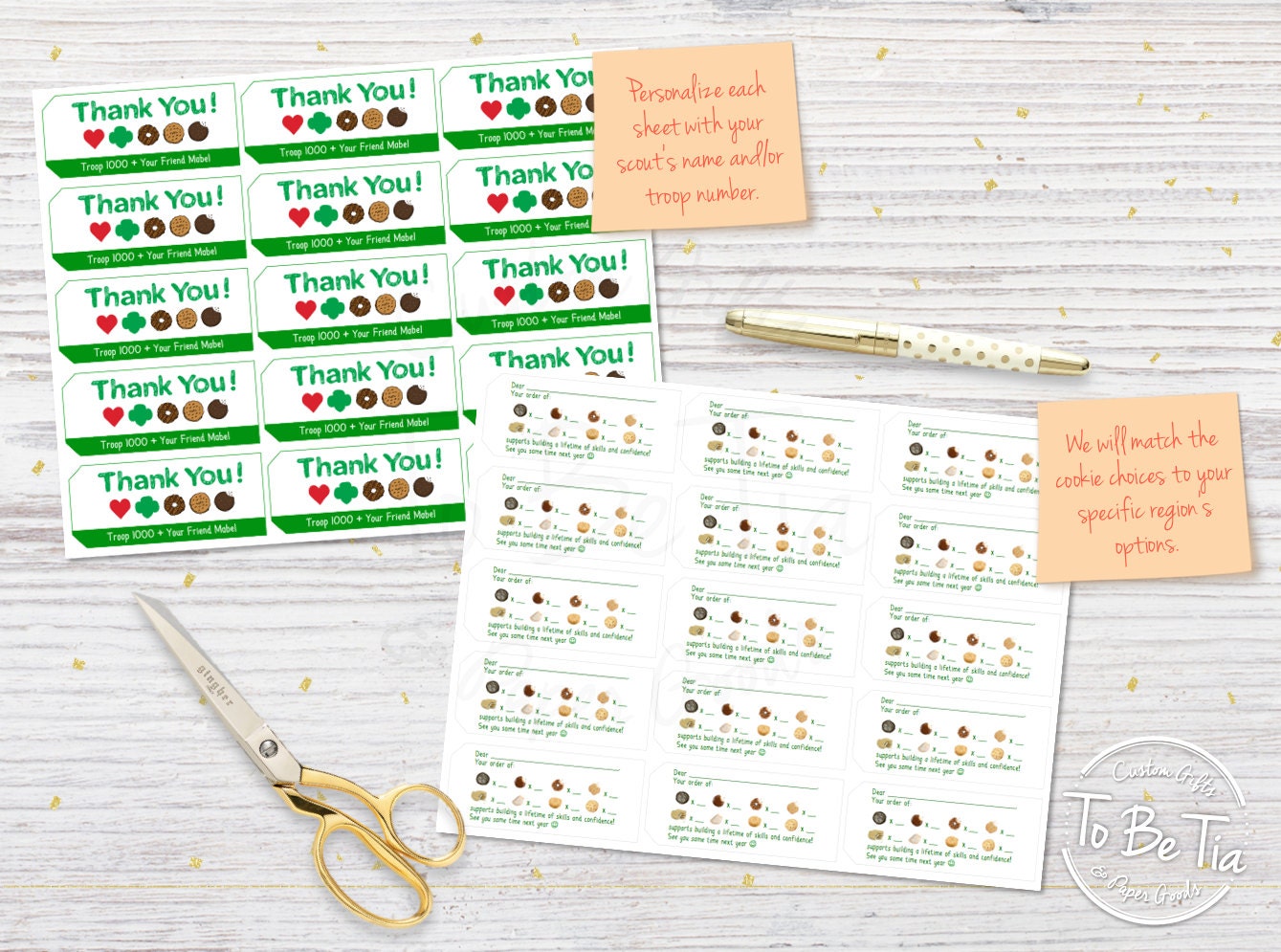 Girl Scout Cookie Thank You Tags Printable/ by ToBeTia on Etsy