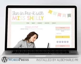 Premade Genesis Framework WordPress Template // Genesis Child Theme // Colorful WordPress Theme - Miss Shelly