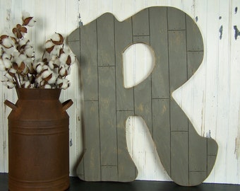 Farmhouse Wall Decor Pallet Style Wooden Letter R Rustic Home Decor Fixer Upper Style Gallery Wall Decor Fixer Upper Decor Farmhouse Style