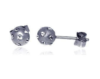 Disco ball stud earrings, silver disco studs