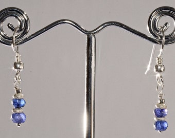 Blue Sapphire Earrings, Dangle Earrings, Gemstone Jewelry, Drop Earrings, Unique Jewelry, Wedding Birthday Anniversary Gift for Her