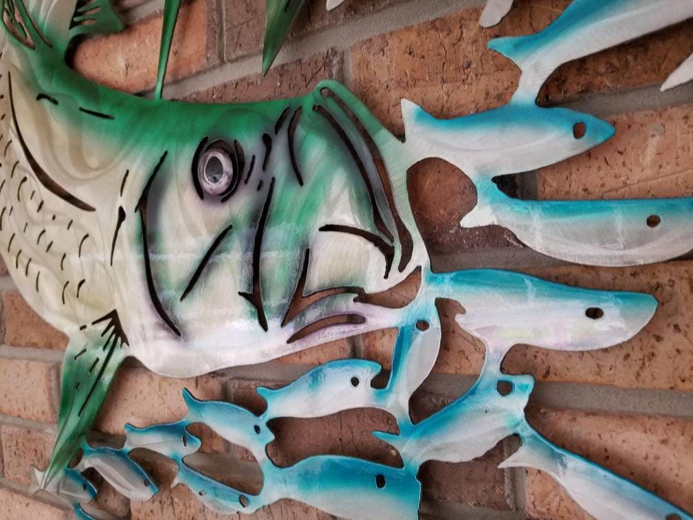 Aluminum Tarpon Wall Art, Metal Fish Art, Metal Ocean Art, Fishing Gift