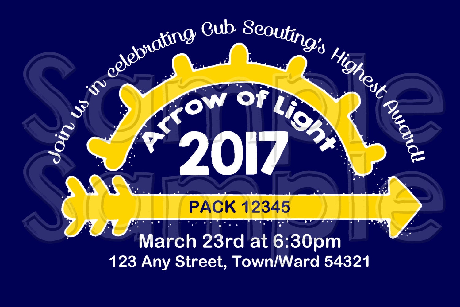 Arrow of Light 106 Personalized Printable Invitation