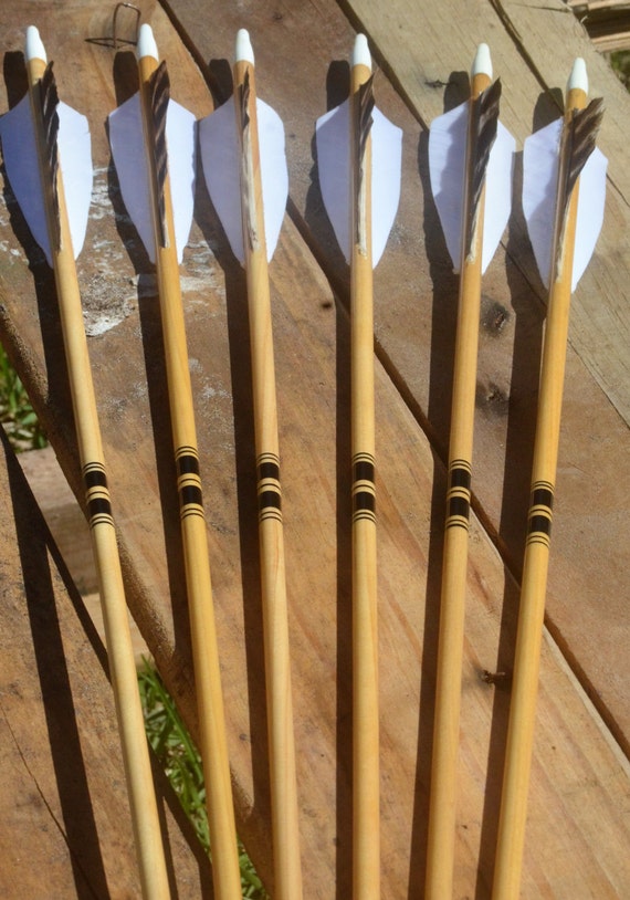 Archery Arrows Traditional Wood Arrows Black Cresting