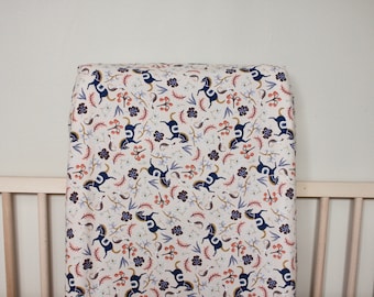 Blush Horses Changing Pad Cover / Fitted Changing Pad Cover /Rifle Paper Co Changing Pad Cover