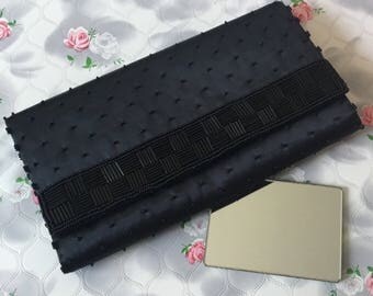 Vintage bag black beaded clutch Empire made purse 1950s clutch vintage beaded evening clutch mid century beaded purse vintage black purse