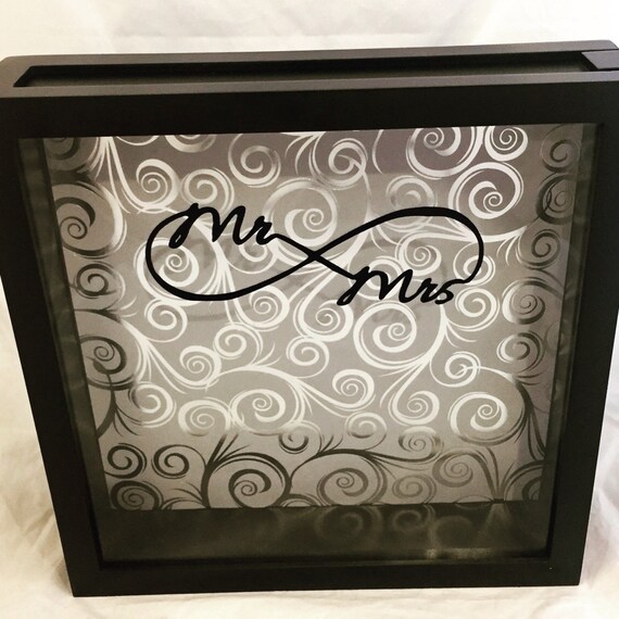 Mr. Mrs. Wedding Card Shadow Box Wedding Guest Book