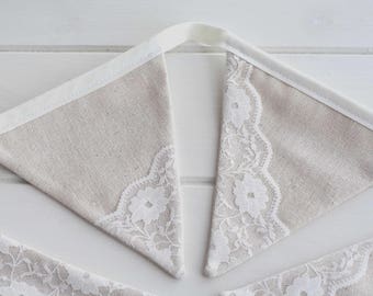 Lace Bunting Linen and Lace Garland