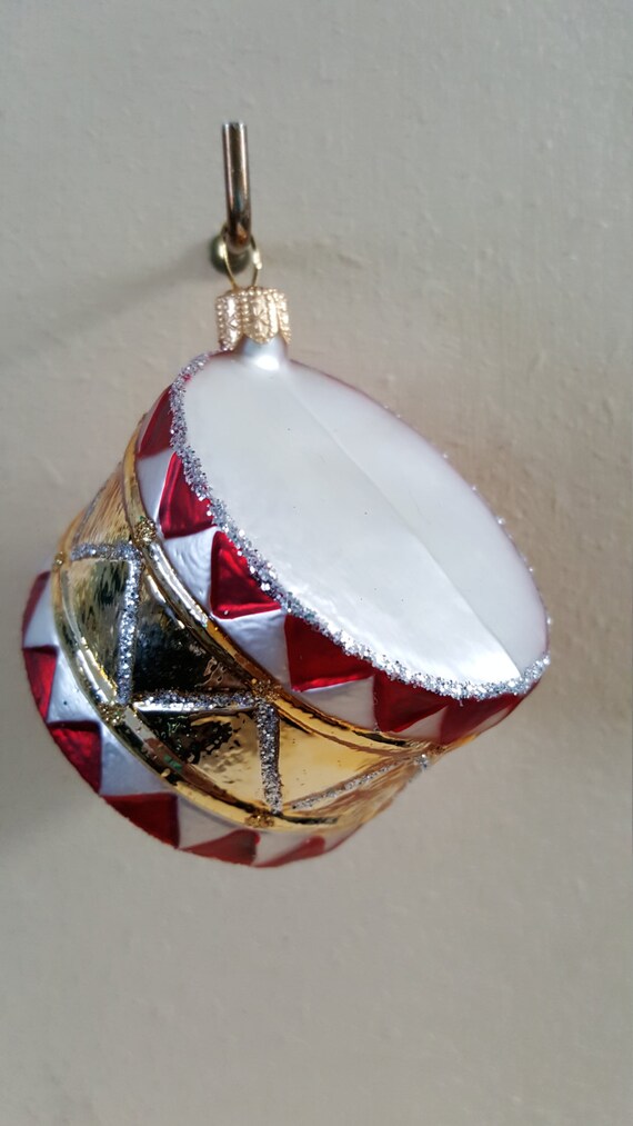 blown glass toy drum christmas tree ornament decoration or blown glass toy drum christmas tree ornament decoration or