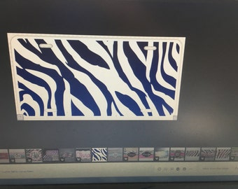 Custom license plate waiting for you monogram. Black stripes.....Includes shipping
