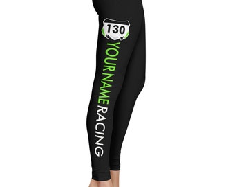 Motocross Wife Heart Leggings Red