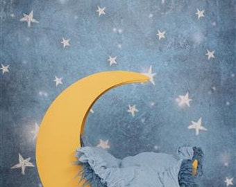 Digital Newborn Backdrop Night Sky and Moon Prop. One of a kind prop!