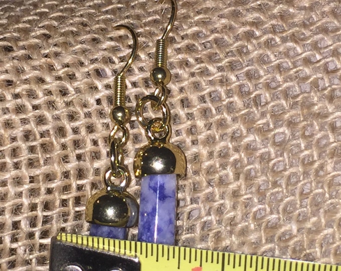 Blue spot stone earrings