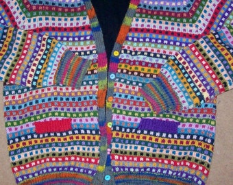 hand knitted fair isle cardigan
