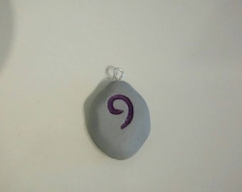 Glow in the dark Hearthstone/Warcraft "Epic" polymer clay pendant