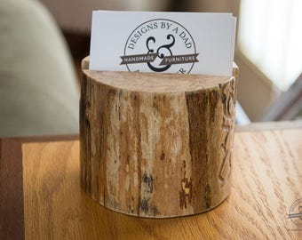 Tree Branch Business Card Holder - Rustic Wood Business Card Holder - Desk Accessories - Desk Organizer - Business Card Stand - Birch Wood