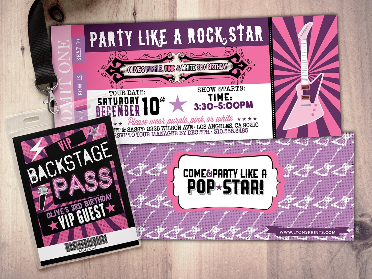 Concert Ticket Birthday Invitations 8