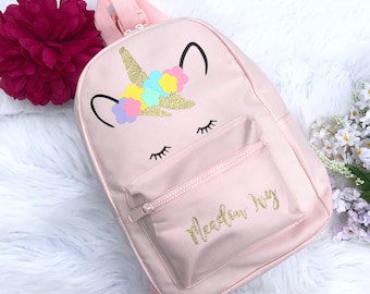 Unicorn Bag - Personalised School Bag - personalized backpack - School Bag - Pink Backpack - Girls Backpack -