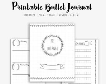 Bullet Journal - Printable Pages - Planner - A5 - A4 - US Letter (8.5x11)