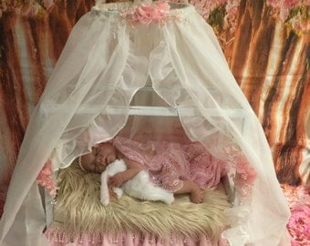 Newborn bed prop, canopy newborn prop, skirt newborn prop, newborn prop